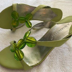 A. Marinelli Traci Lime Candy Beads Shoes - Size 6.5 - Brand New - Never Worn